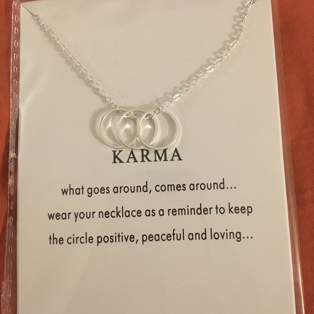 Precious Silver Karma Circles Pendant Necklace